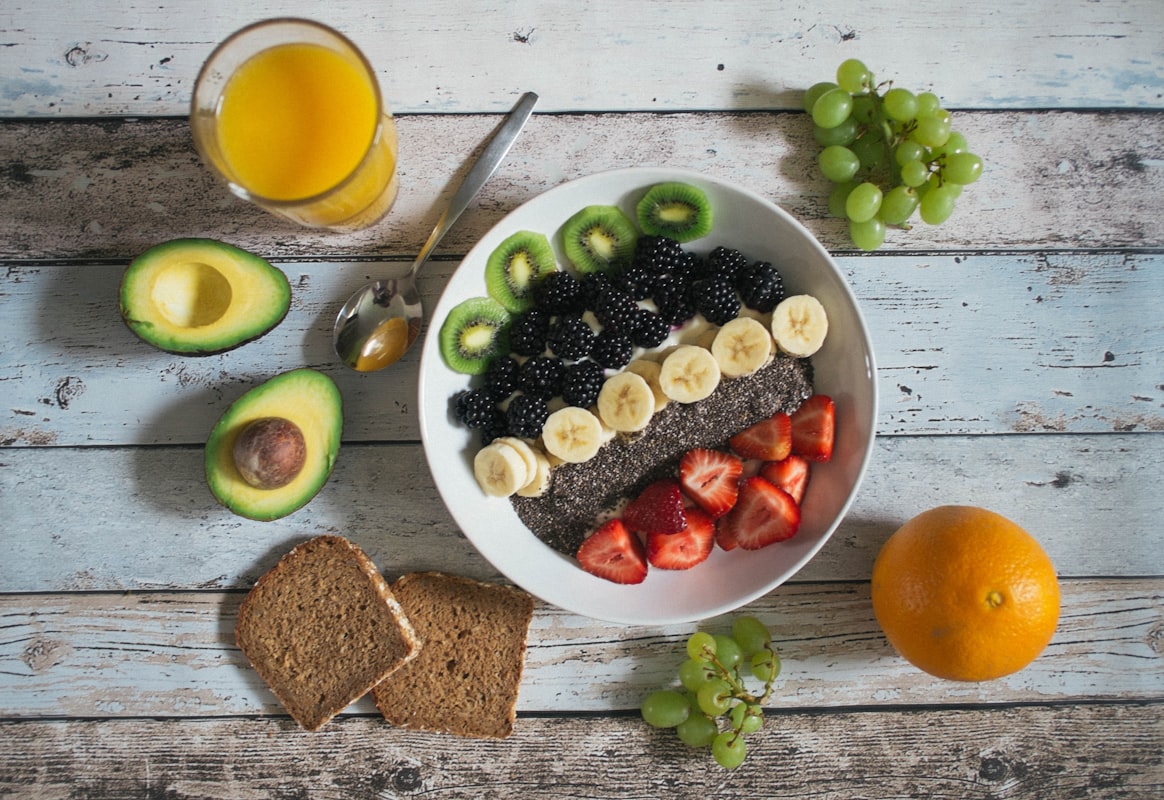 Healthy balanced nutrition with colorful foods